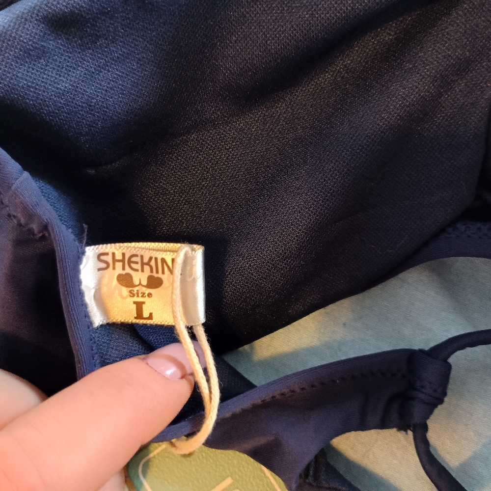 NWT shekini large navy blue bikini top - Picture 8 of 10